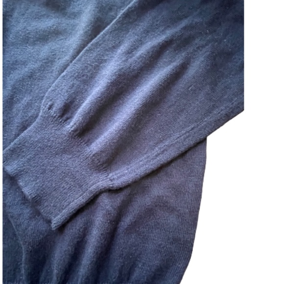 🆕 J. Crew Men's NAVY BLUE Cotton Cashmere V-Neck Sweater Sz M New With tag - Picture 6 of 8